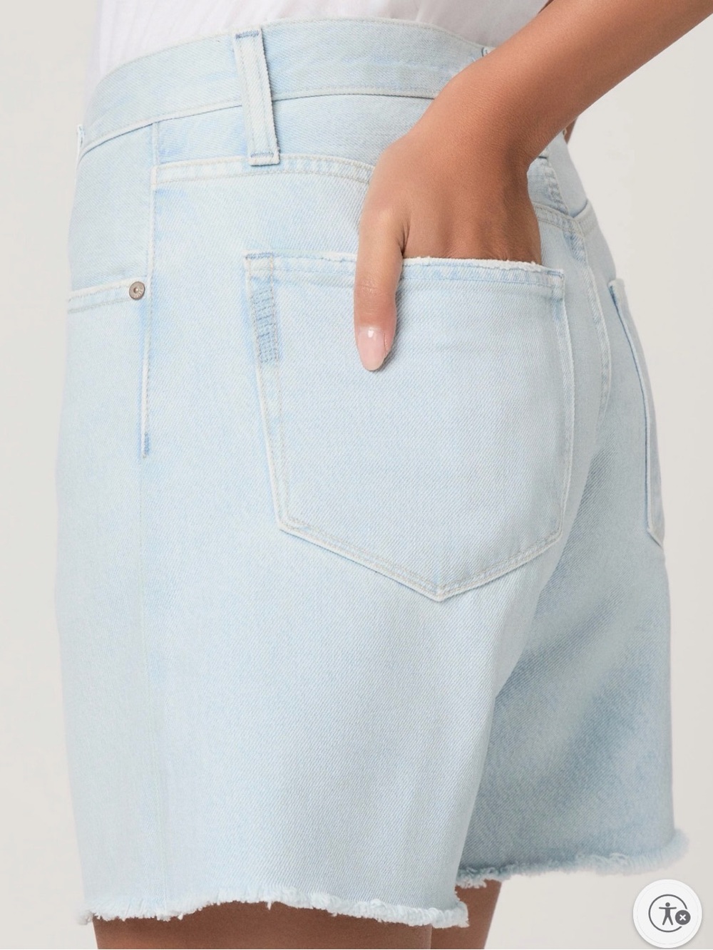 PAIGE Archie Light Wash Denim Jean Shorts - Picture 2 of 6